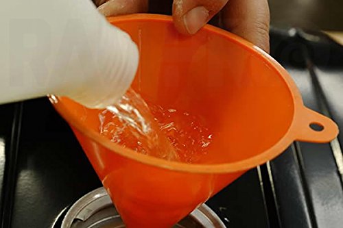 RAM-PRO 4-Piece All Purpose Wide-Mouth Bright Orange Plastic Funnel