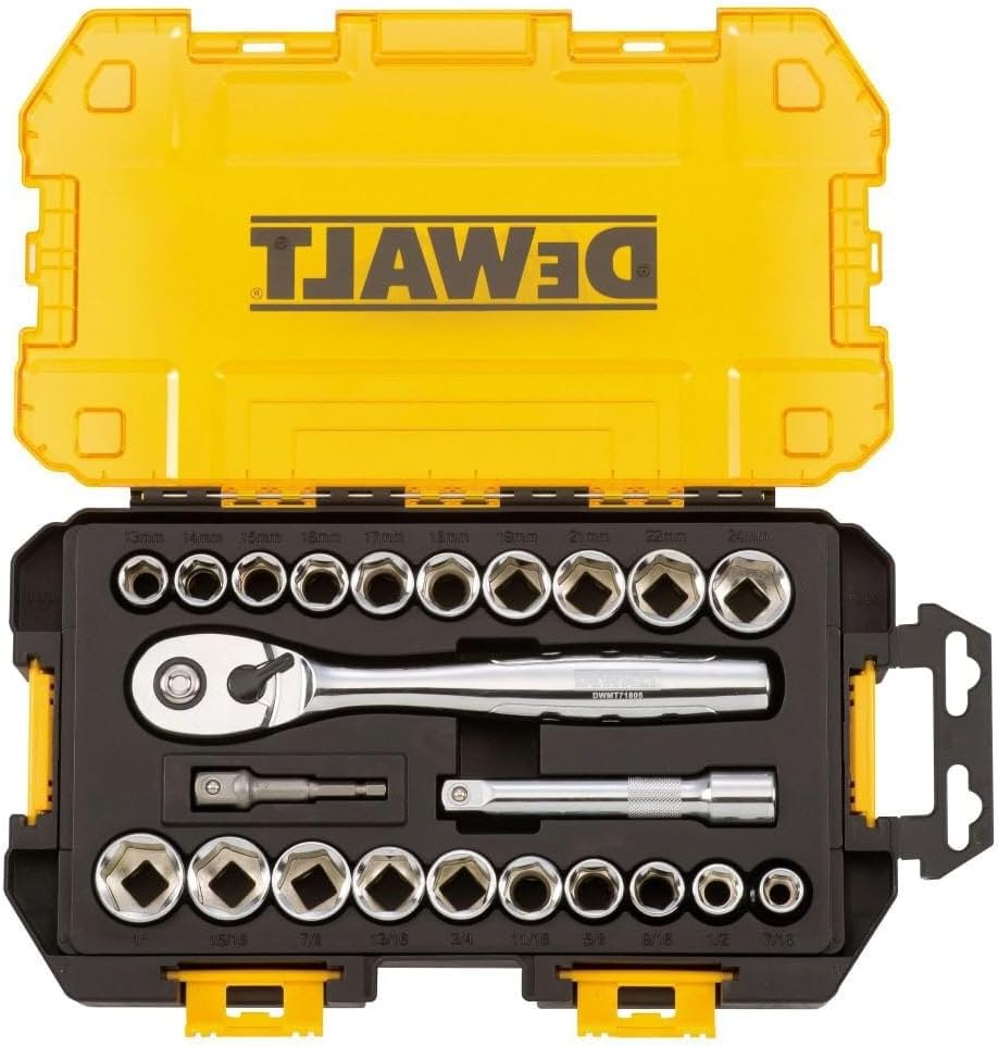 DEWALT DWMT73813 Drive Socket Set (23 Piece), 1/2"