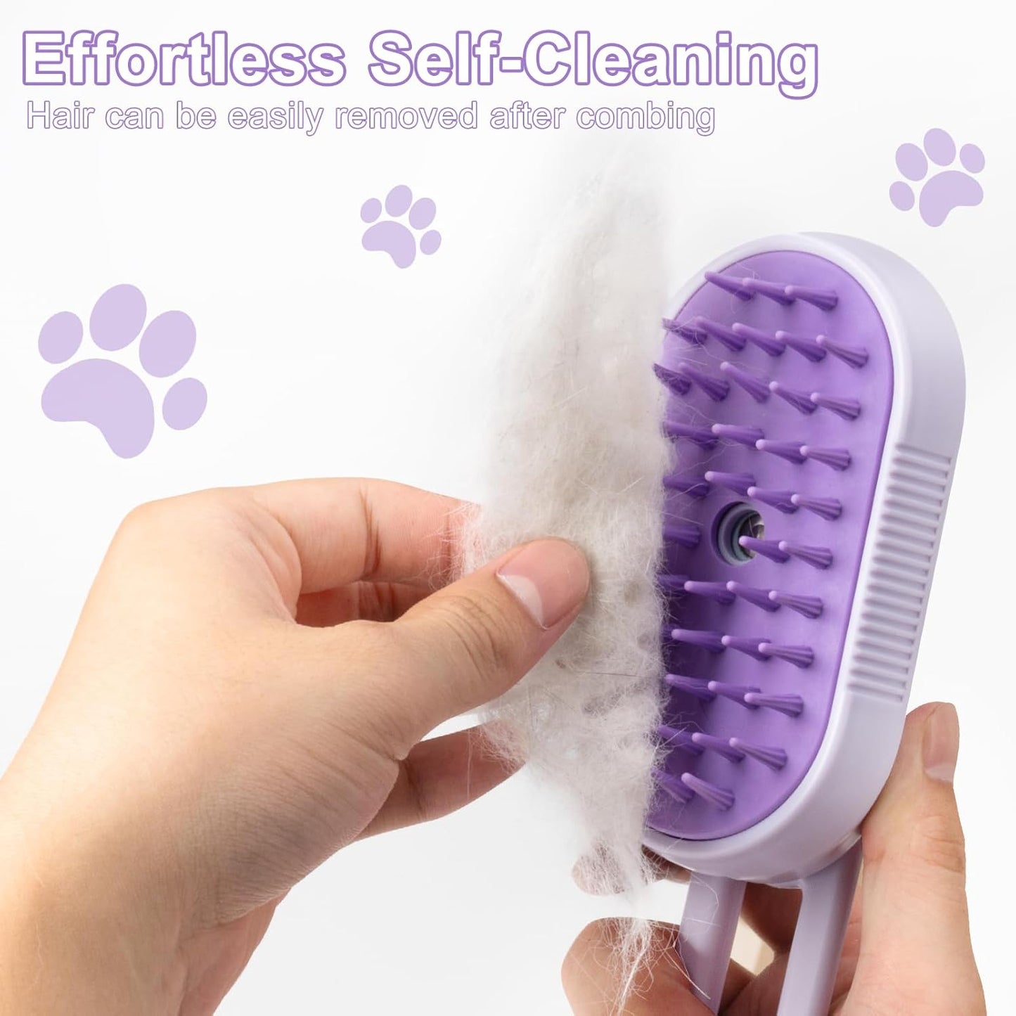 3-in-1 Steam Brush for Cats & Dogs – Spritz Spray & Hair Removal Comb for Grooming & Shedding