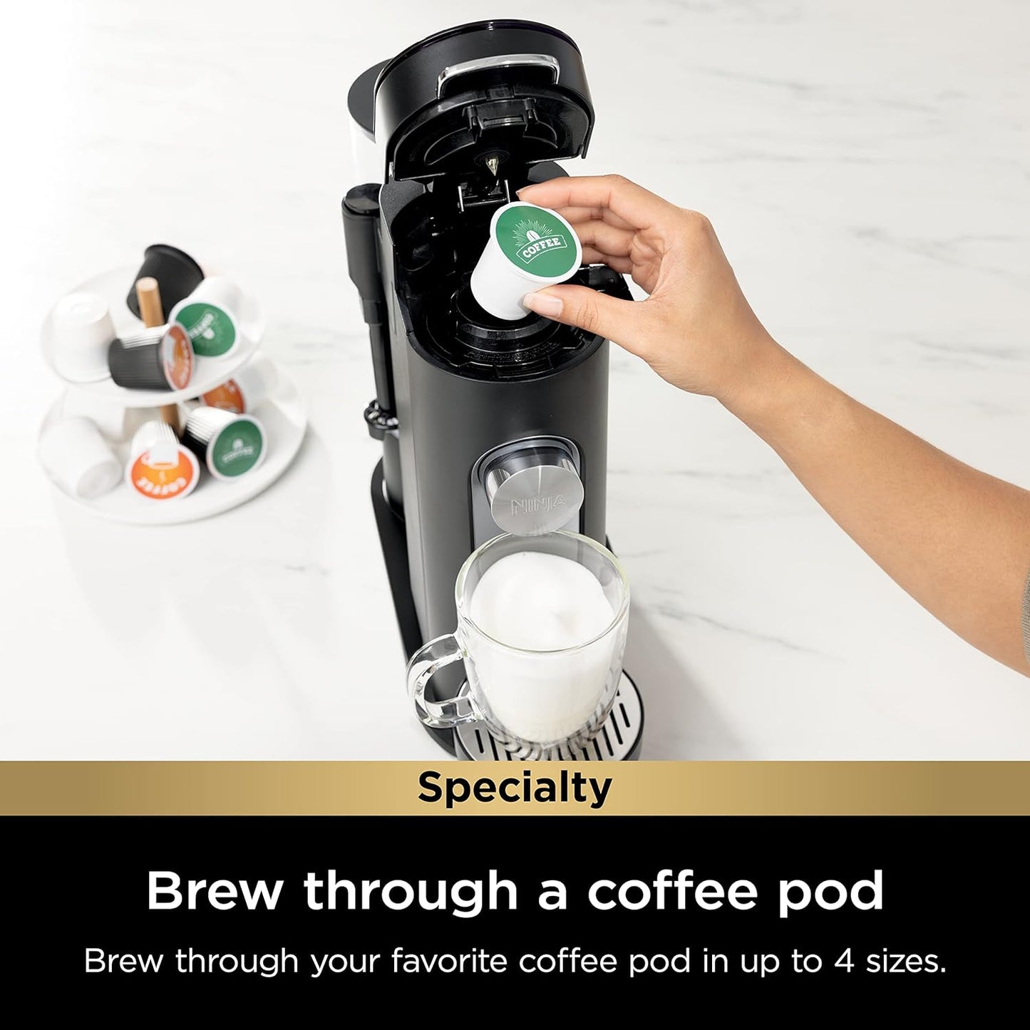 Ninja | Coffee Maker | Single Serve |Brew with Coffee Pods & Grounds