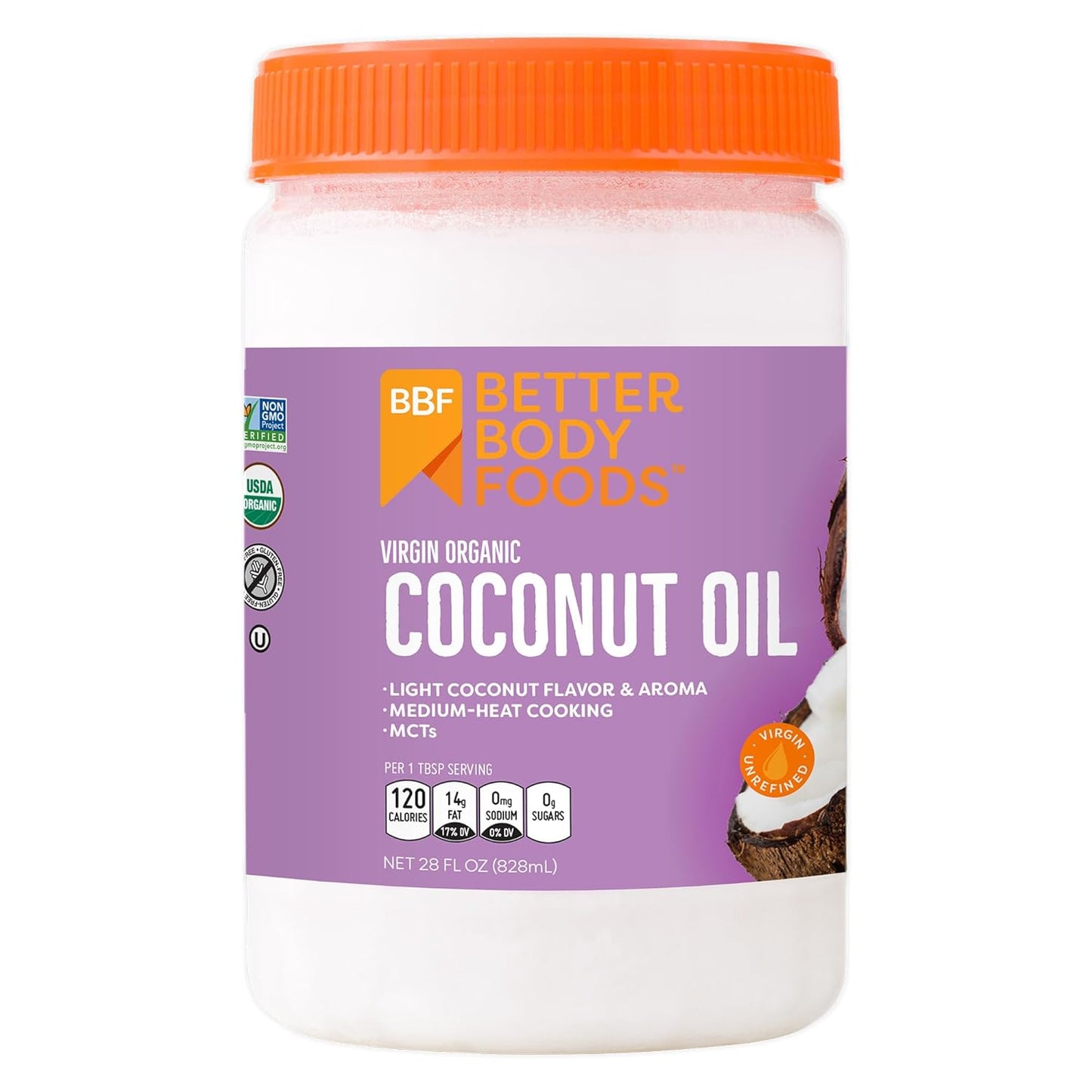 BetterBody Foods Organic Unrefined Coconut Oil - Hair & Skin Moisturizer,