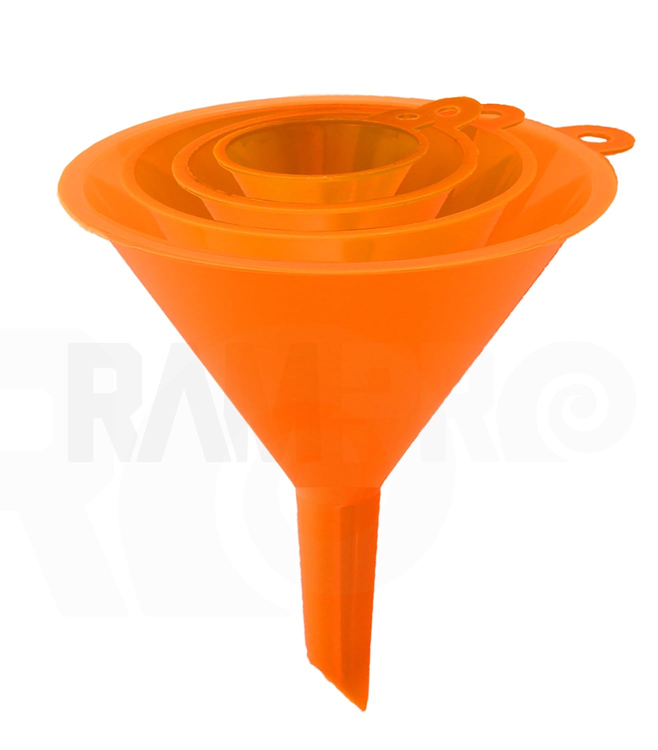 RAM-PRO 4-Piece All Purpose Wide-Mouth Bright Orange Plastic Funnel