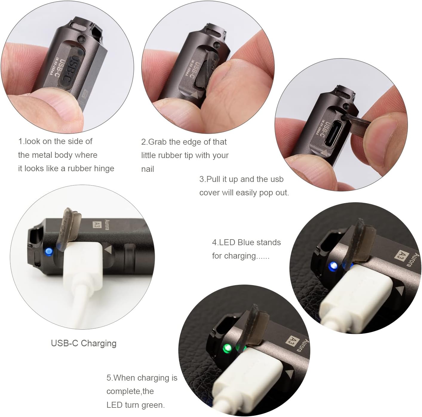 RovyVon Aurora A8 USB-C EDC Flashlight – 650 Lumens,