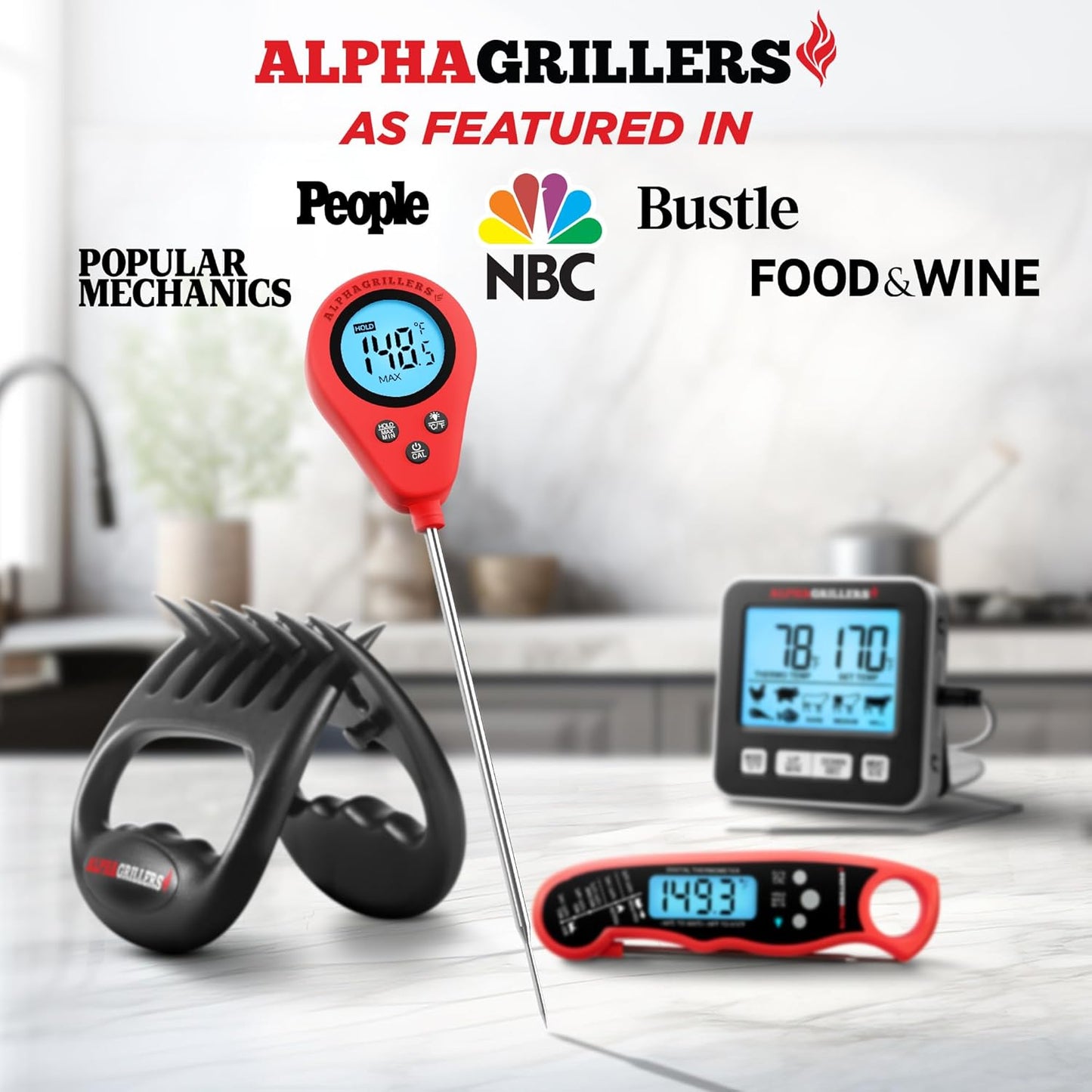 Alpha Grillers Instant Read Meat Thermometer Digital Food Thermometer
