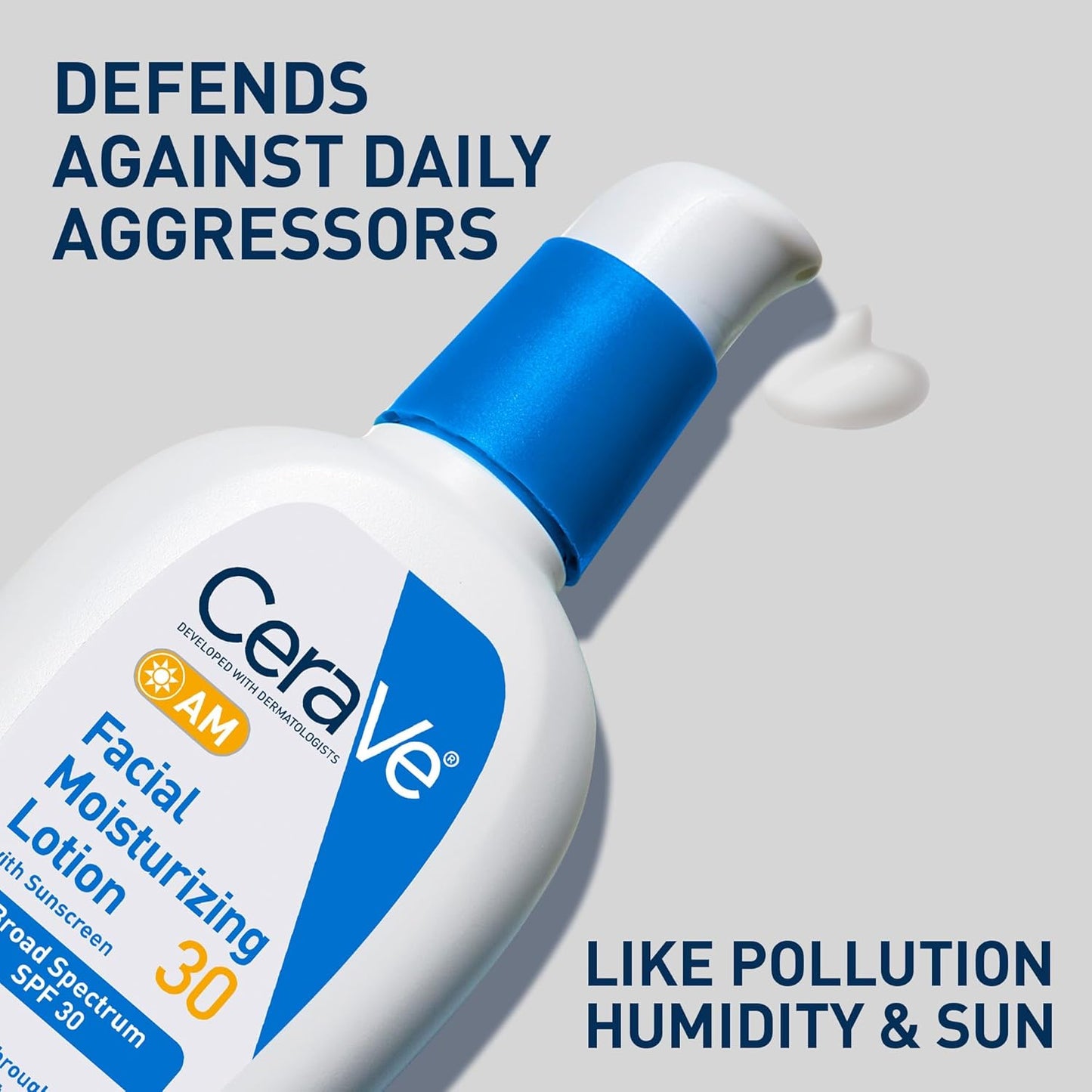 CeraVe AM Facial Moisturizing Lotion with SPF 30, Oil-Free Face Moisturizer with SPF,