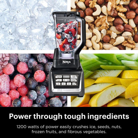 Ninja BL642 Nutri Ninja Personal & Countertop Blender with 1200W Auto-iQ Base,