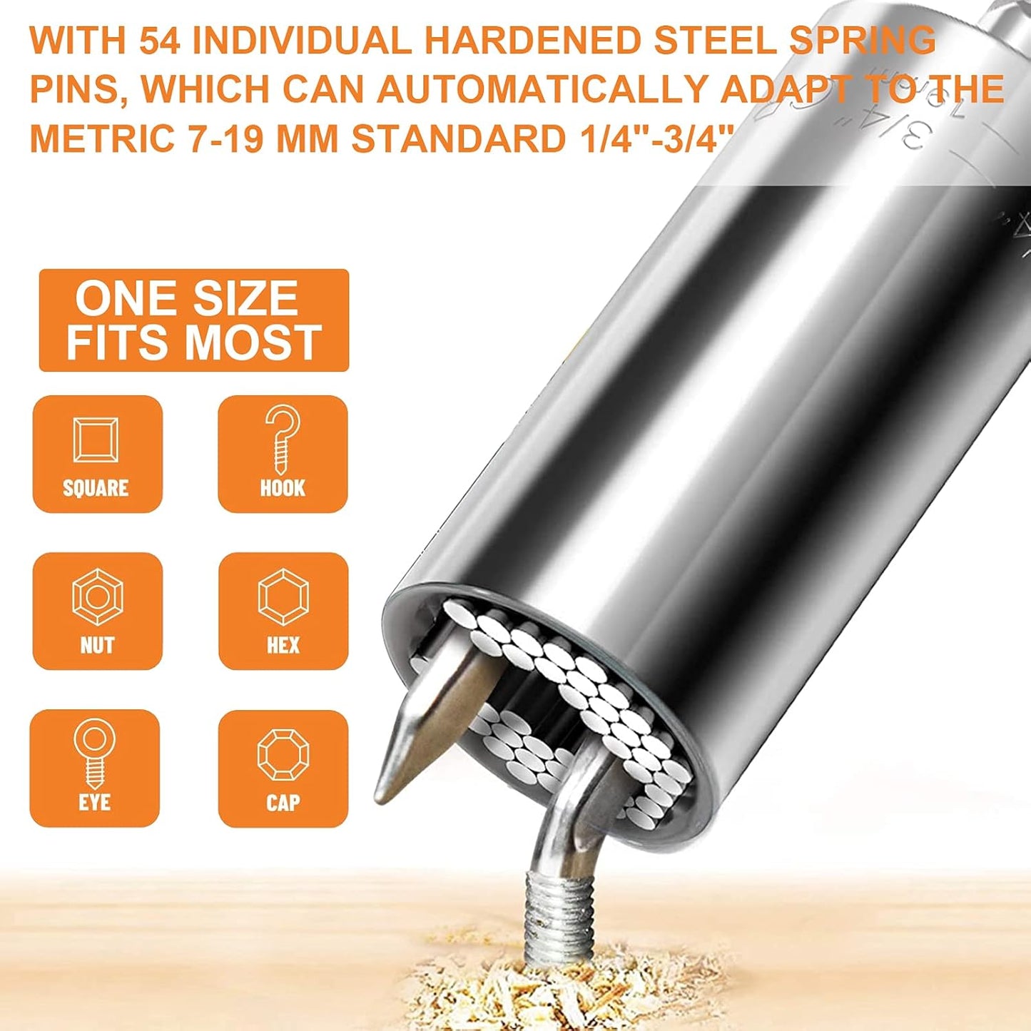 Self-Adjusting Universal Socket Set (2pc) with Drill Adapter –