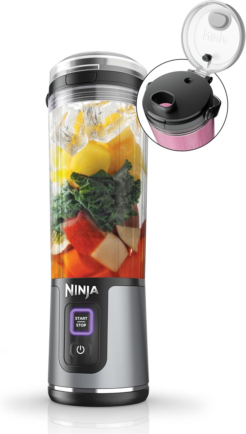 Ninja BC151BK Blast Portable Blender, Cordless, 18oz. Vessel, Personal Blender