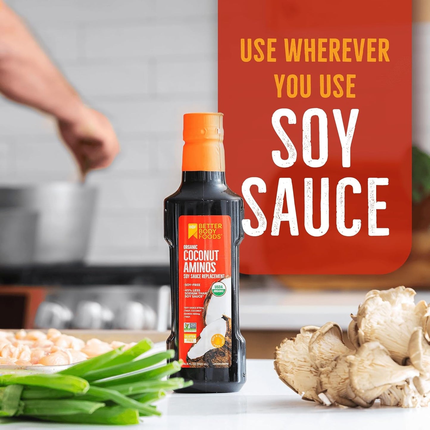 BetterBody Foods Organic Coconut Aminos, Soy Sauce Alternative,