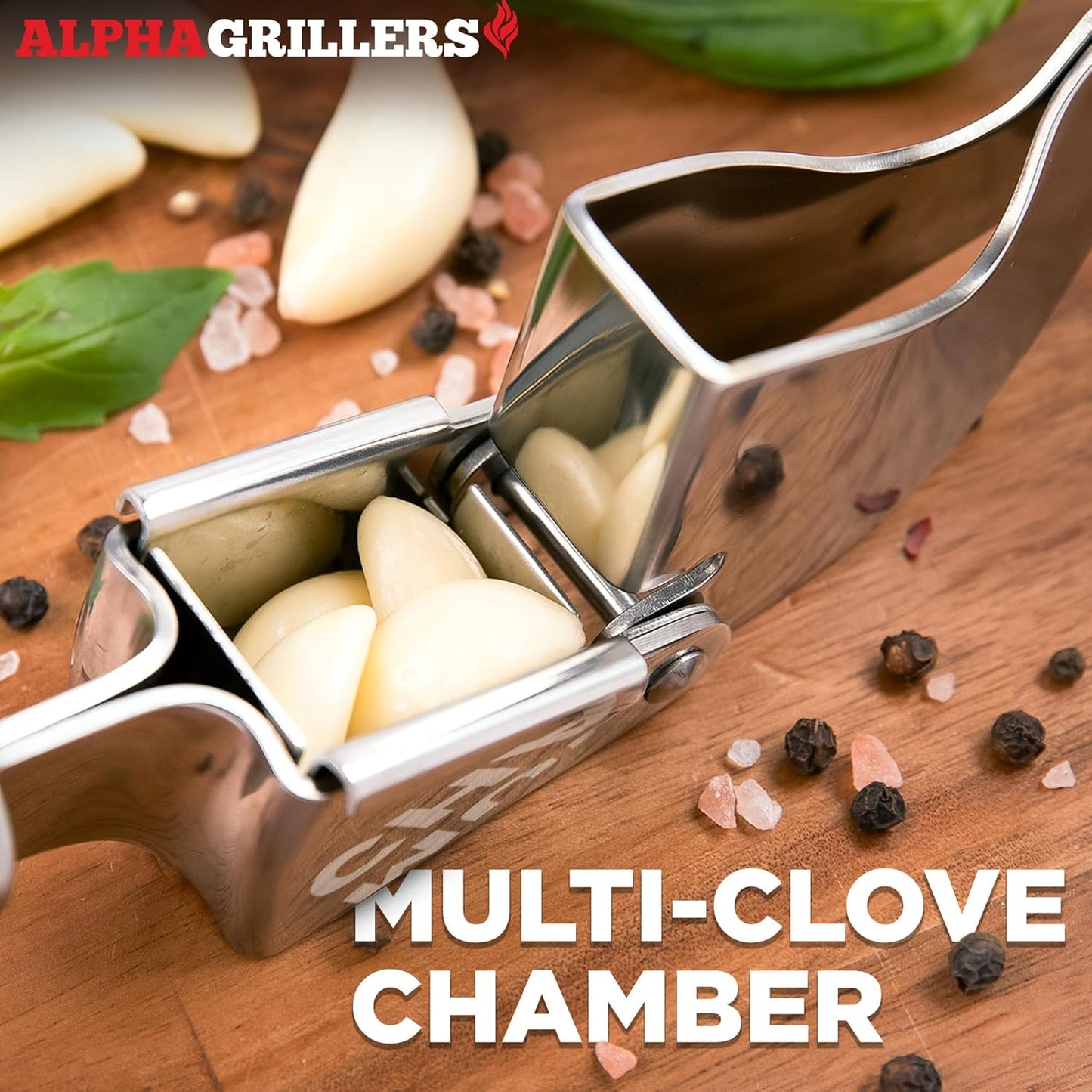 Garlic Press Stainless Steel - Professional Garlic Mincer and Crusher