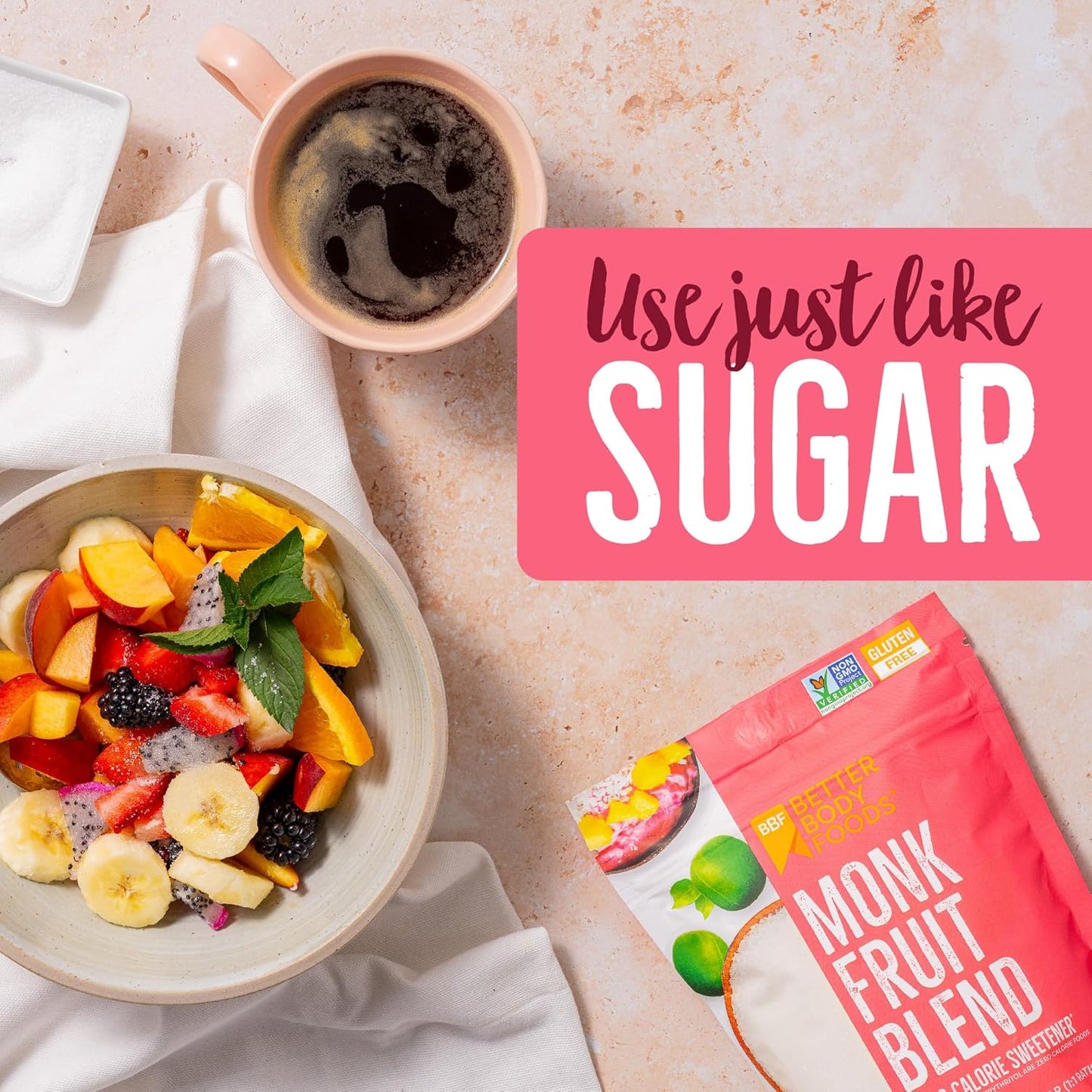 BetterBody Foods Monk Fruit Sweetener Blend,