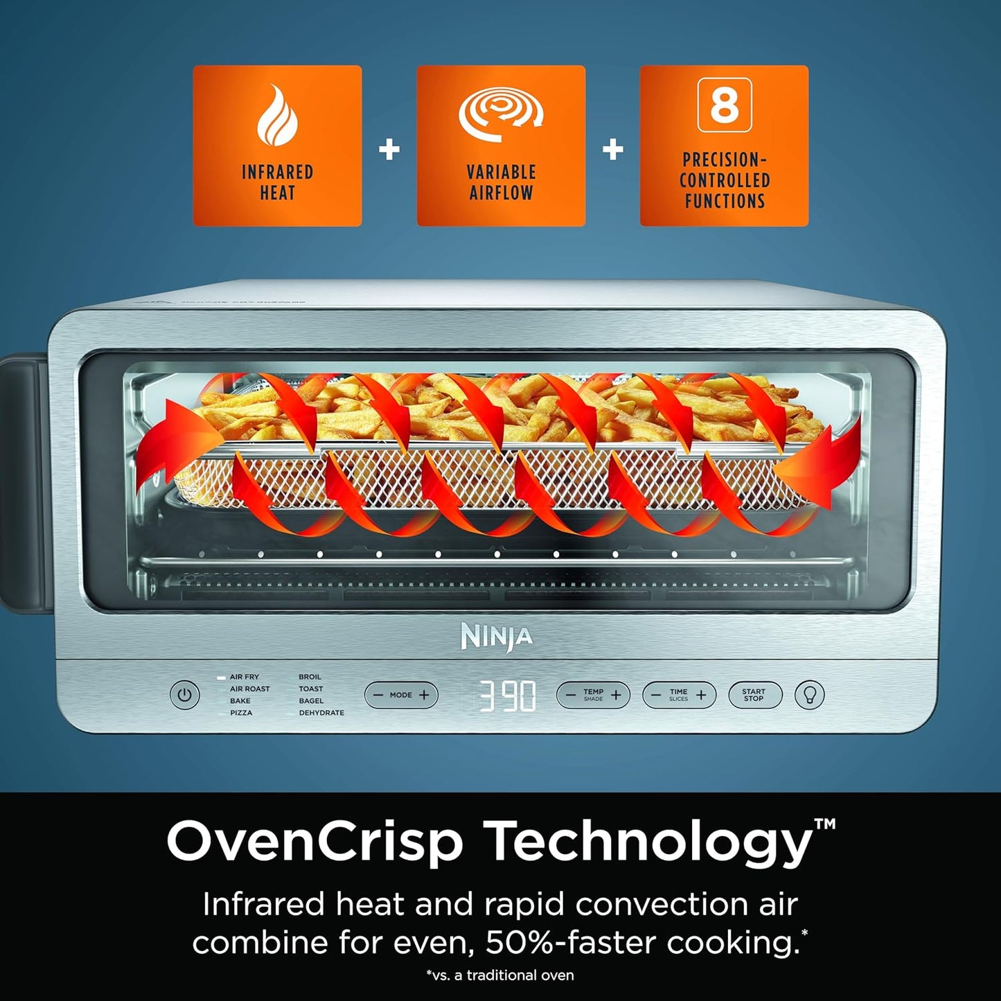 Ninja Flip Toaster Oven&Air Fryer, 8-in-1 Functionality
