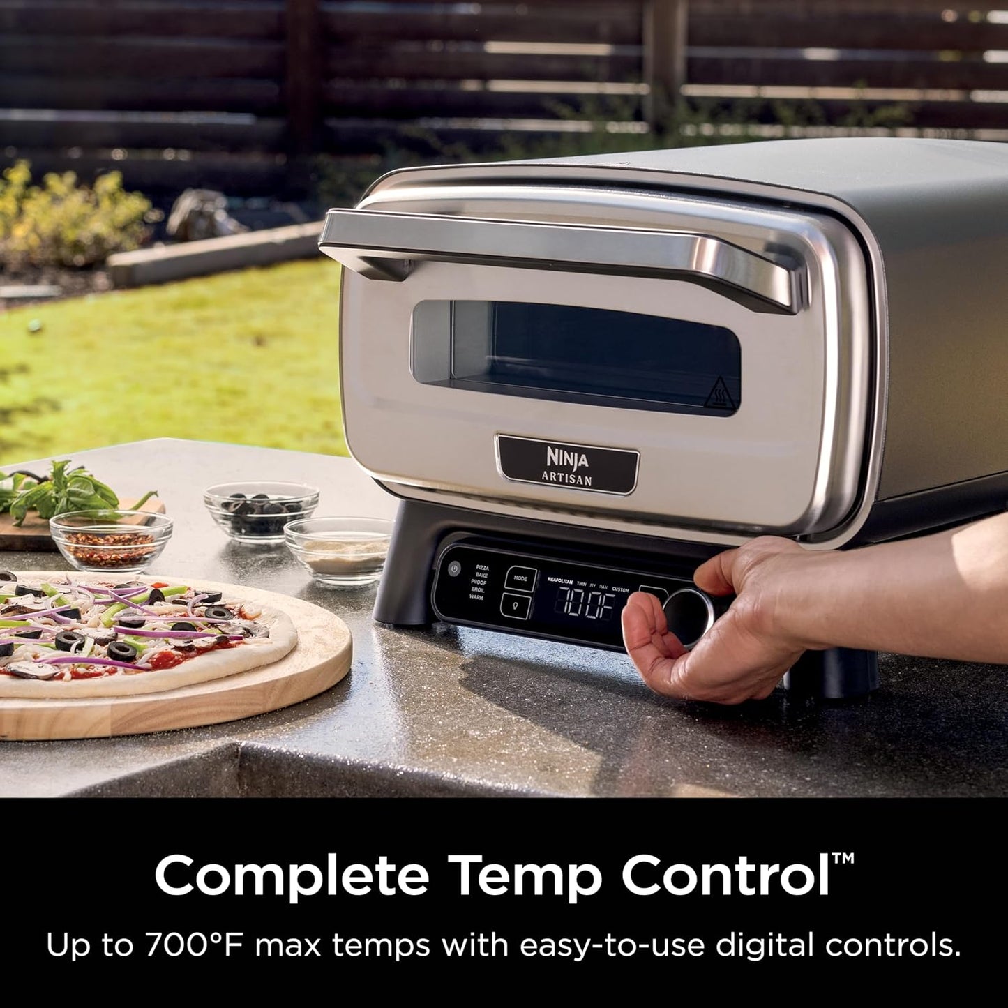 Ninja Artisan Outdoor Pizza Oven, 12-inch, 3-minute Pizza