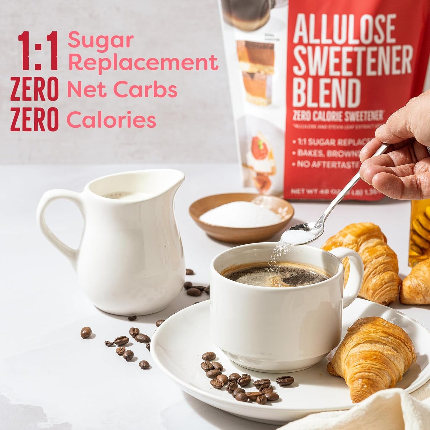 BetterBody Foods Allulose Sweetener 3 LB Bag - Zero Calorie,