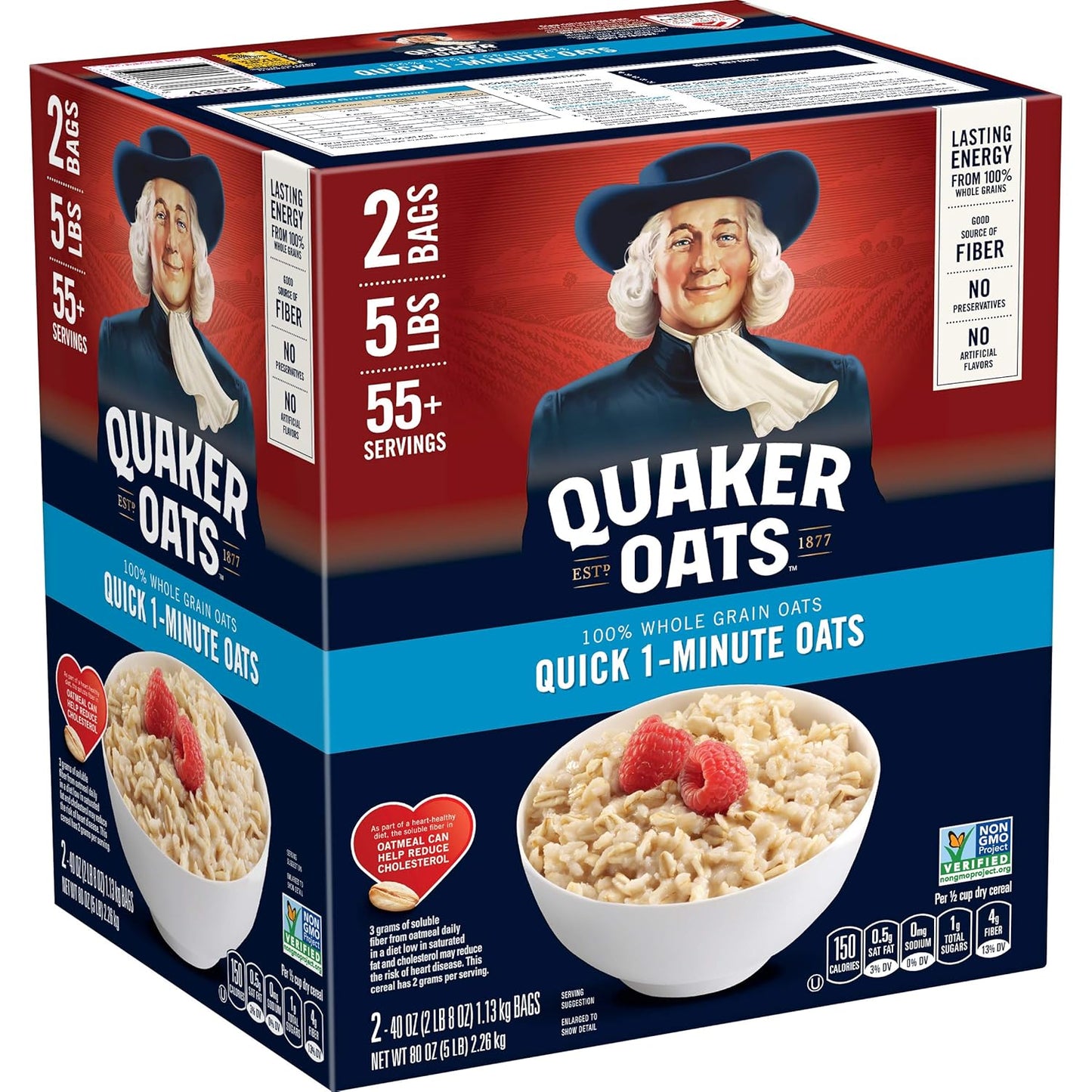 Quaker Instant Oatmeal Fruit & Cream Variety Pack, Single Serve Packets, (44 Pack)