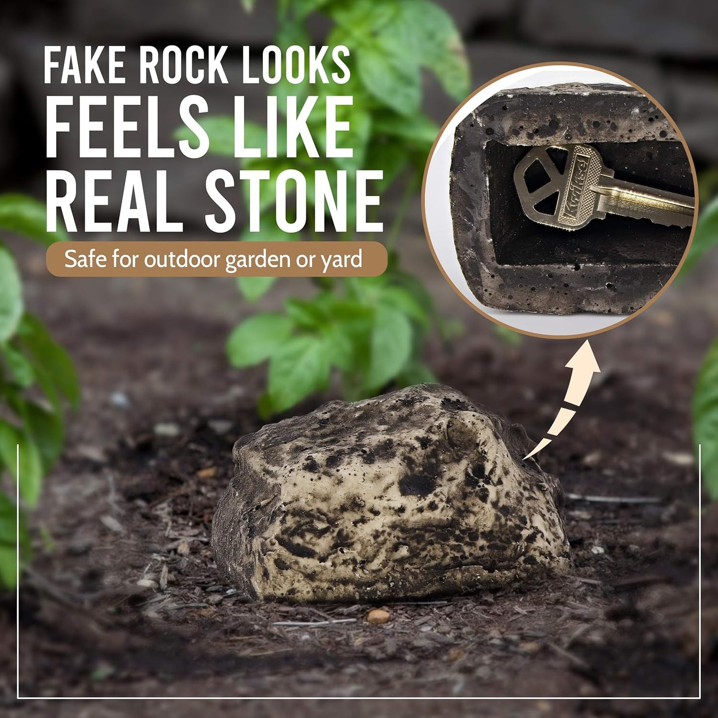 RamPro Hide-a-Spare-Key Fake Rock - Looks & Feels like Real Stone