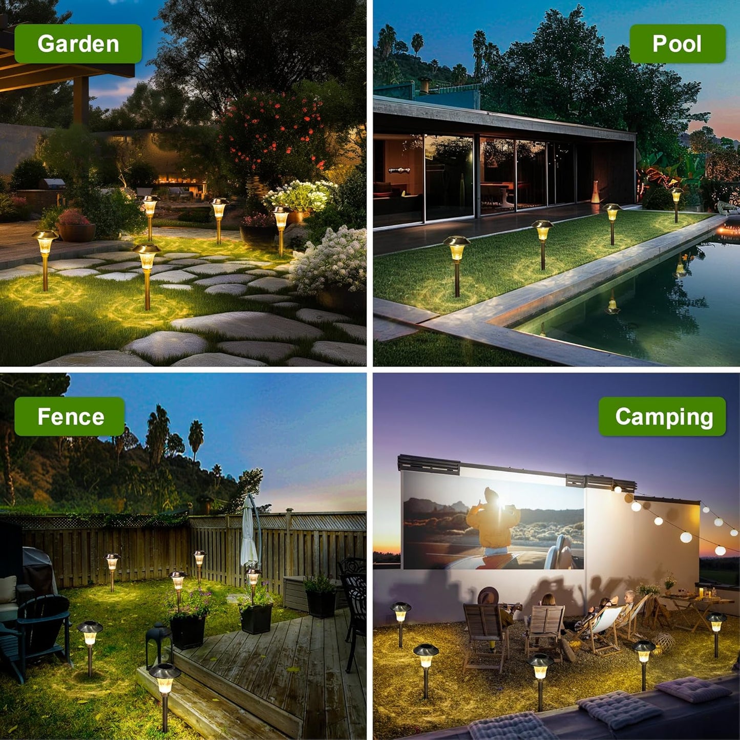 GIGALUMI 8 Pack Solar Pathway Lights, Solar Pathway Lights Outdoor Warm White