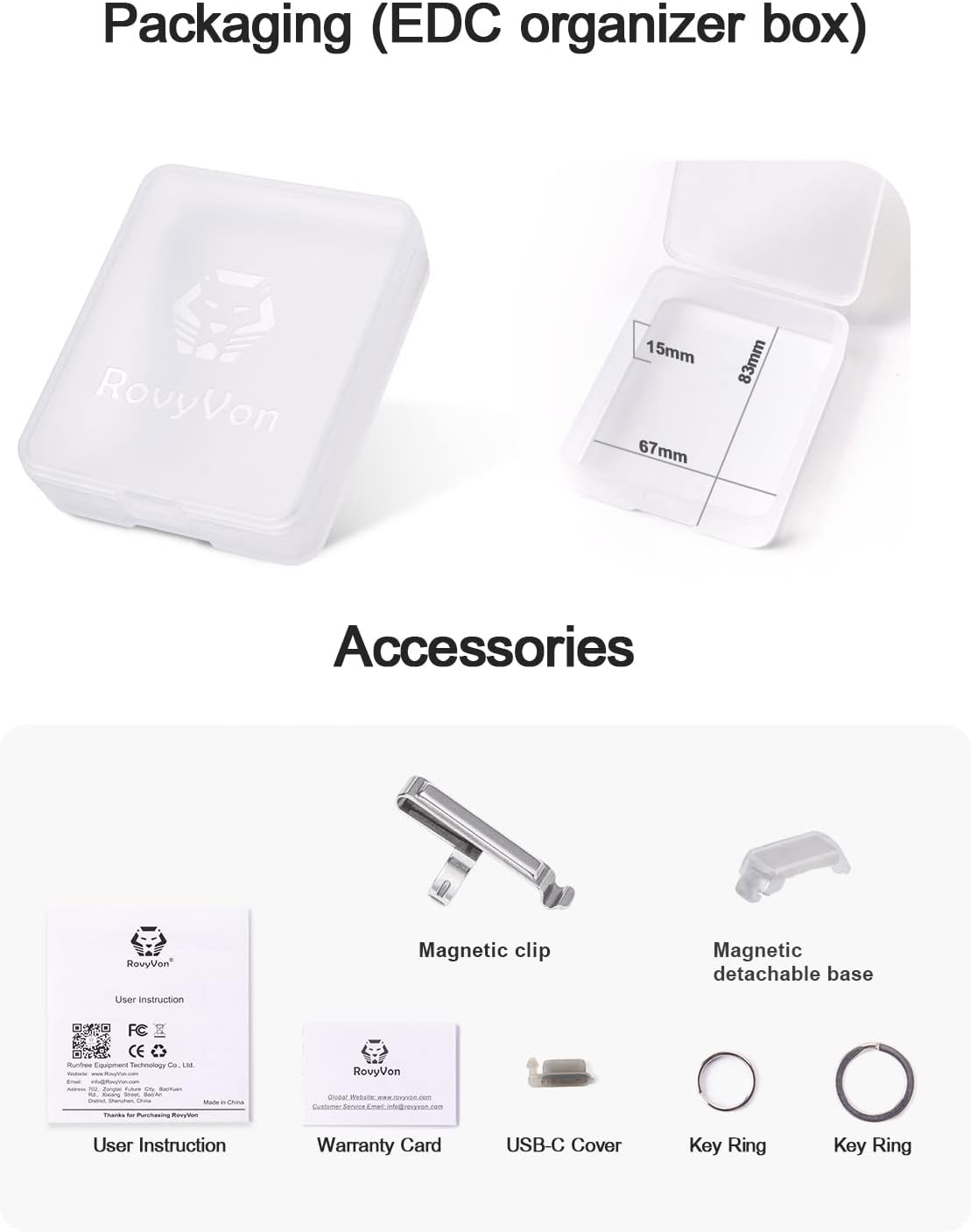 RovyVon Aurora A8 4th Gen USB-C Keychain Flashlight – 650 Lumens,
