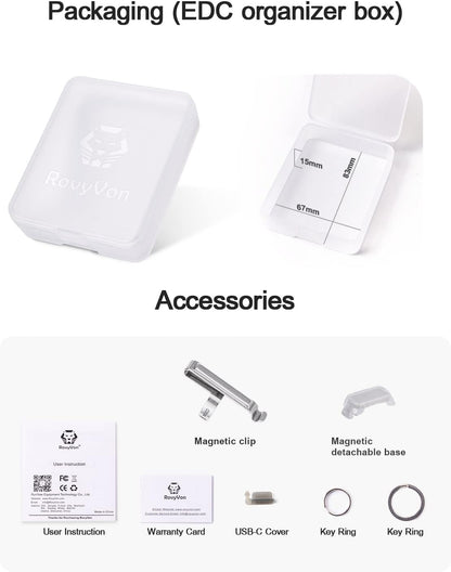RovyVon Aurora A8 4th Gen USB-C Keychain Flashlight – 650 Lumens,