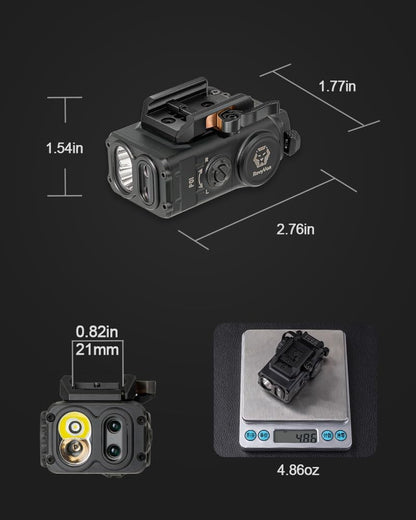 RovyVon GL5 Pro 4-in-1 Rail-Mounted Flashlight – 400 Lumens,