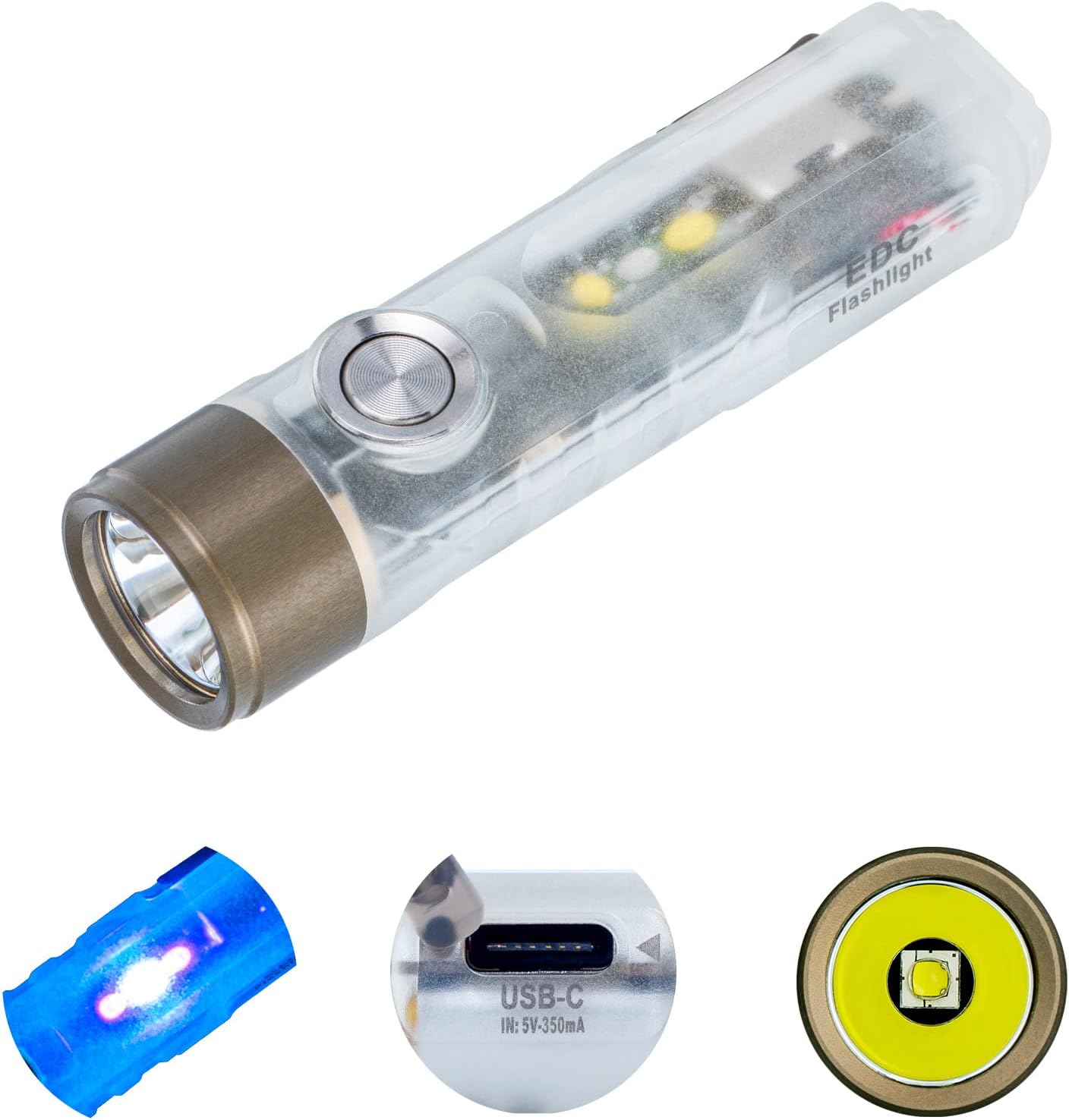RovyVon Aurora A7 G4 USB-C Rechargeable Keychain Flashlight – 650 Lumens,