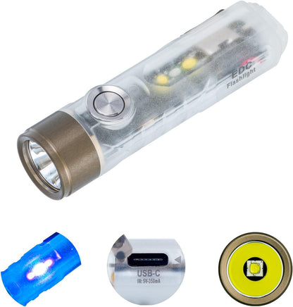 RovyVon Aurora A7 G4 USB-C Rechargeable Keychain Flashlight – 650 Lumens,