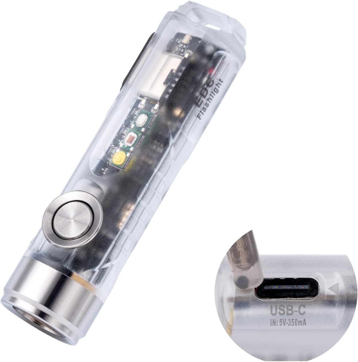RovyVon Aurora A8 4th Gen USB-C Keychain Flashlight – 650 Lumens, Red/White/365nm Lights, Magnetic Clip