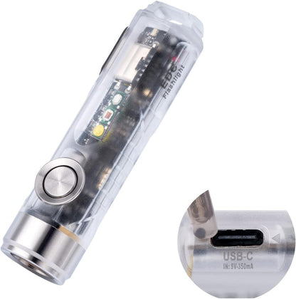 RovyVon Aurora A8 4th Gen USB-C Keychain Flashlight – 650 Lumens, Red/White/365nm Lights, Magnetic Clip