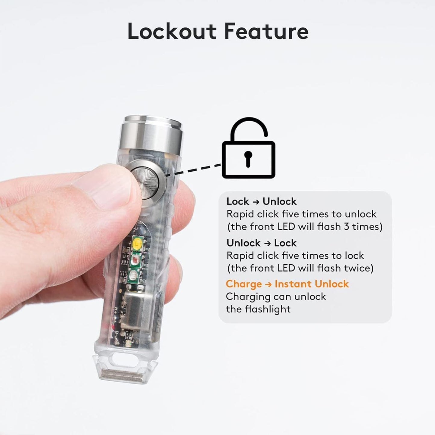 RovyVon Aurora A8 4th Gen USB-C Keychain Flashlight – 650 Lumens,