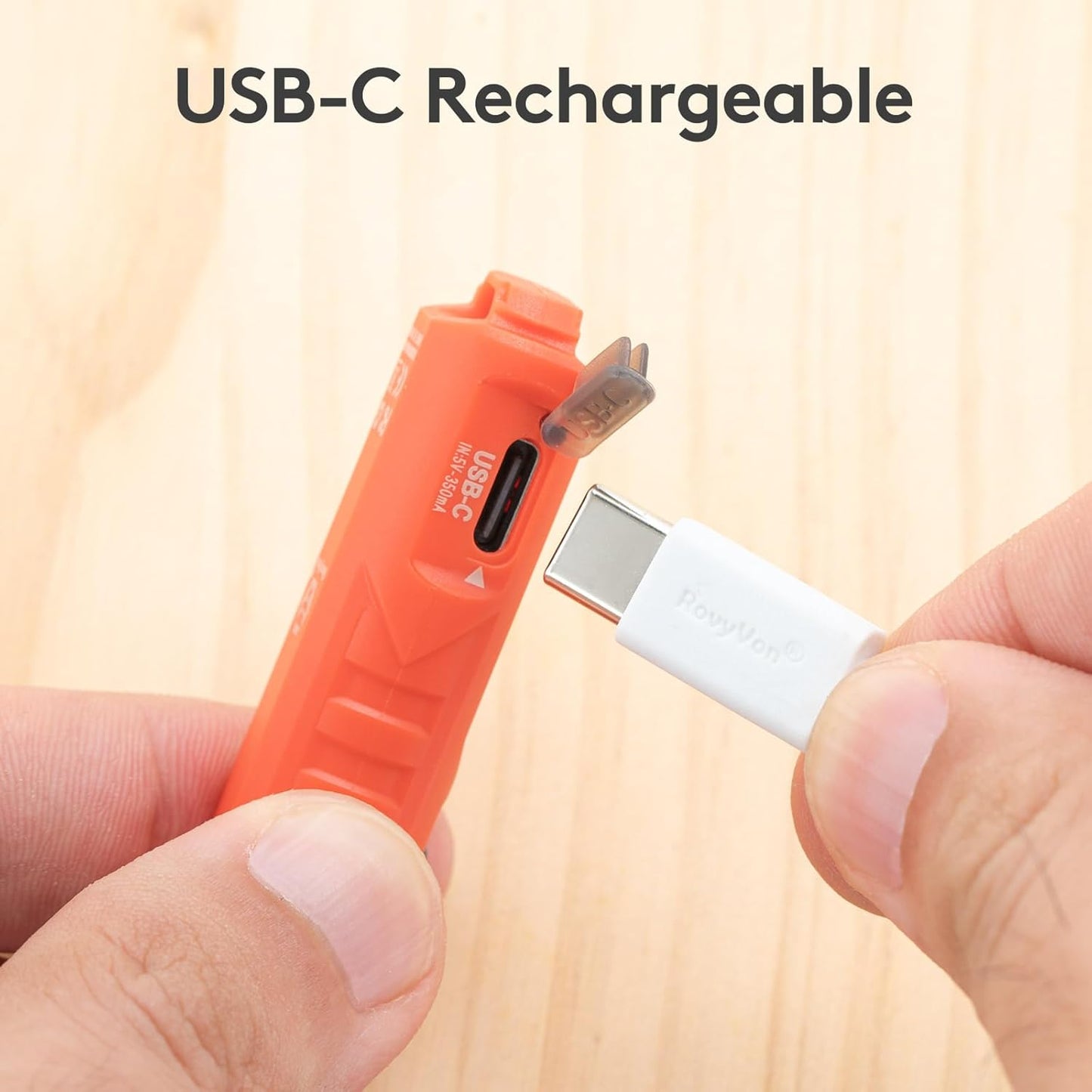 RovyVon A1 USB-C Rechargeable Keychain Flashlight – 650 Lumens,
