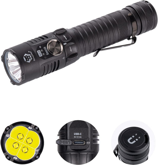 RovyVon S23 USB-C Rechargeable EDC Flashlight – 4000 Lumens,