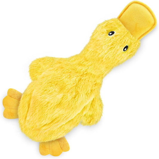 Crinkle Duck Dog Toy – No Stuffing, Soft Squeaker, Plush Chew Toy for All Breeds, Indoor Fun