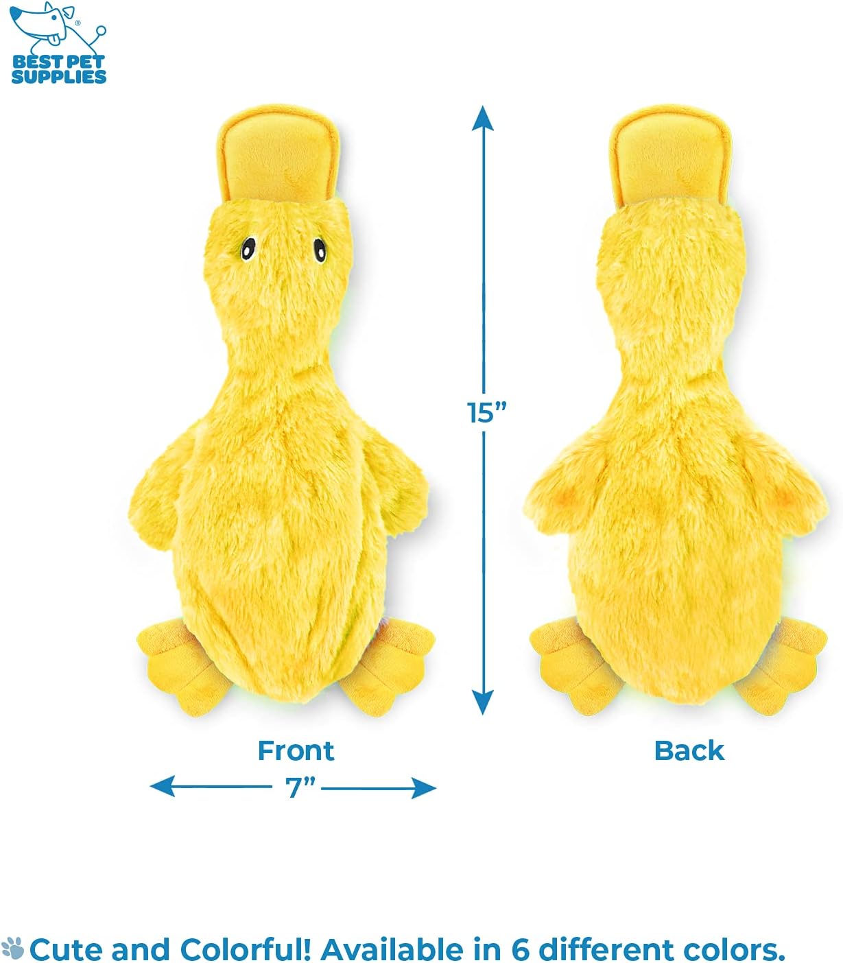 Crinkle Duck Dog Toy – No Stuffing, Soft Squeaker, Plush Chew Toy for All Breeds, Indoor Fun