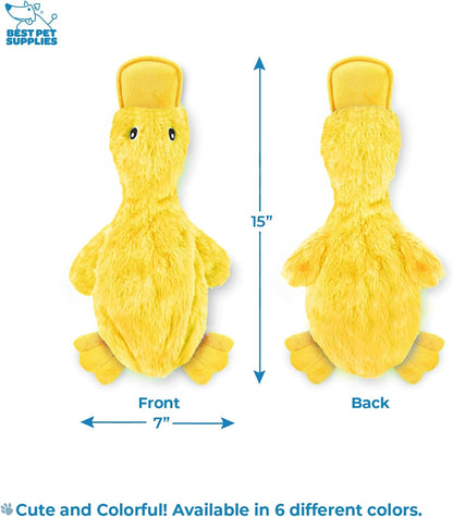Crinkle Duck Dog Toy – No Stuffing, Soft Squeaker, Plush Chew Toy for All Breeds, Indoor Fun