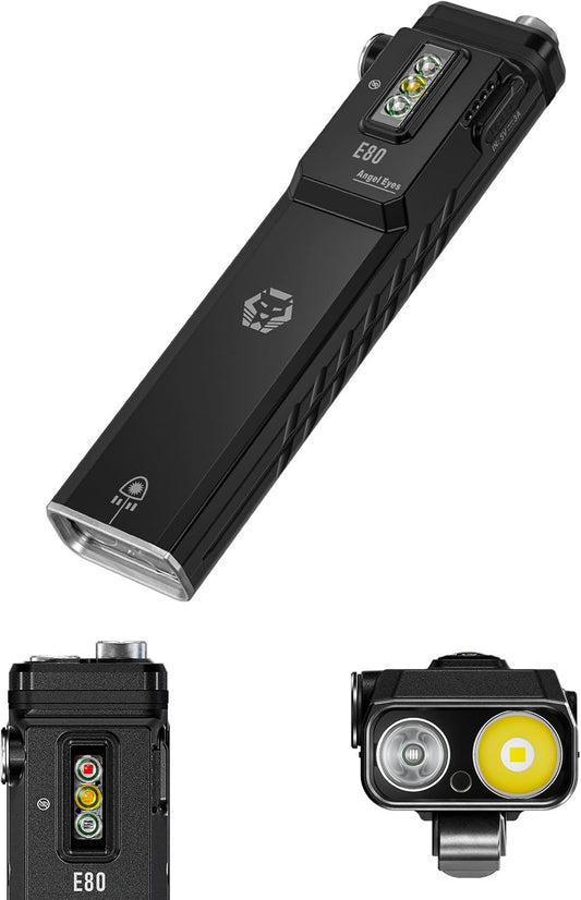 RovyVon Angel Eyes E80 Flat EDC Flashlight – 1800 Lumens,