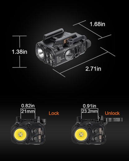 RovyVon GL5 1000 Lumens USB-C Rechargeable Tactical Weaponlight –