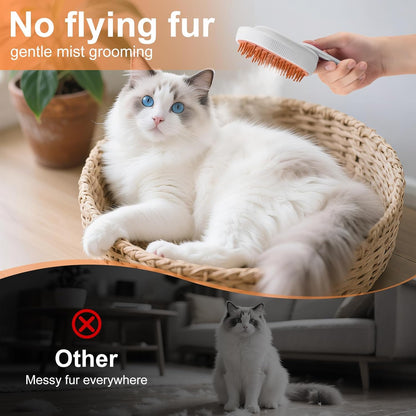 3-in-1 Steam Brush for Cats & Dogs – Spritz Spray Hair Removal Comb