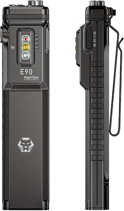 RovyVon E90 Flat EDC Flashlight – 3500 Lumens, USB-C Rechargeable