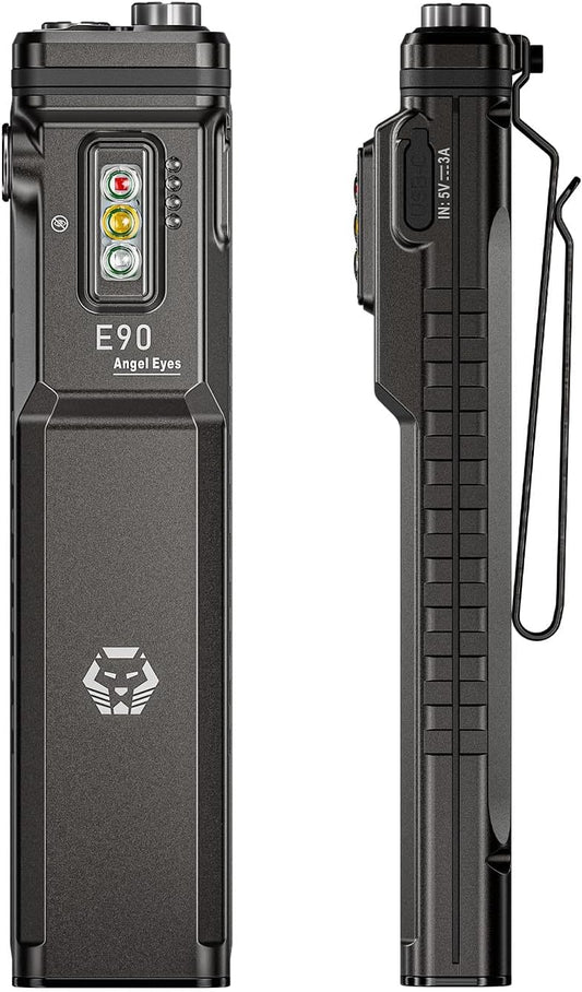 RovyVon E90 Flat EDC Flashlight – 3500 Lumens, USB-C Rechargeable