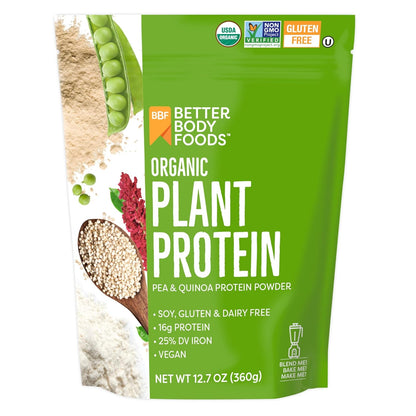 BetterBody Foods Organic Plant Based Protein Powder,