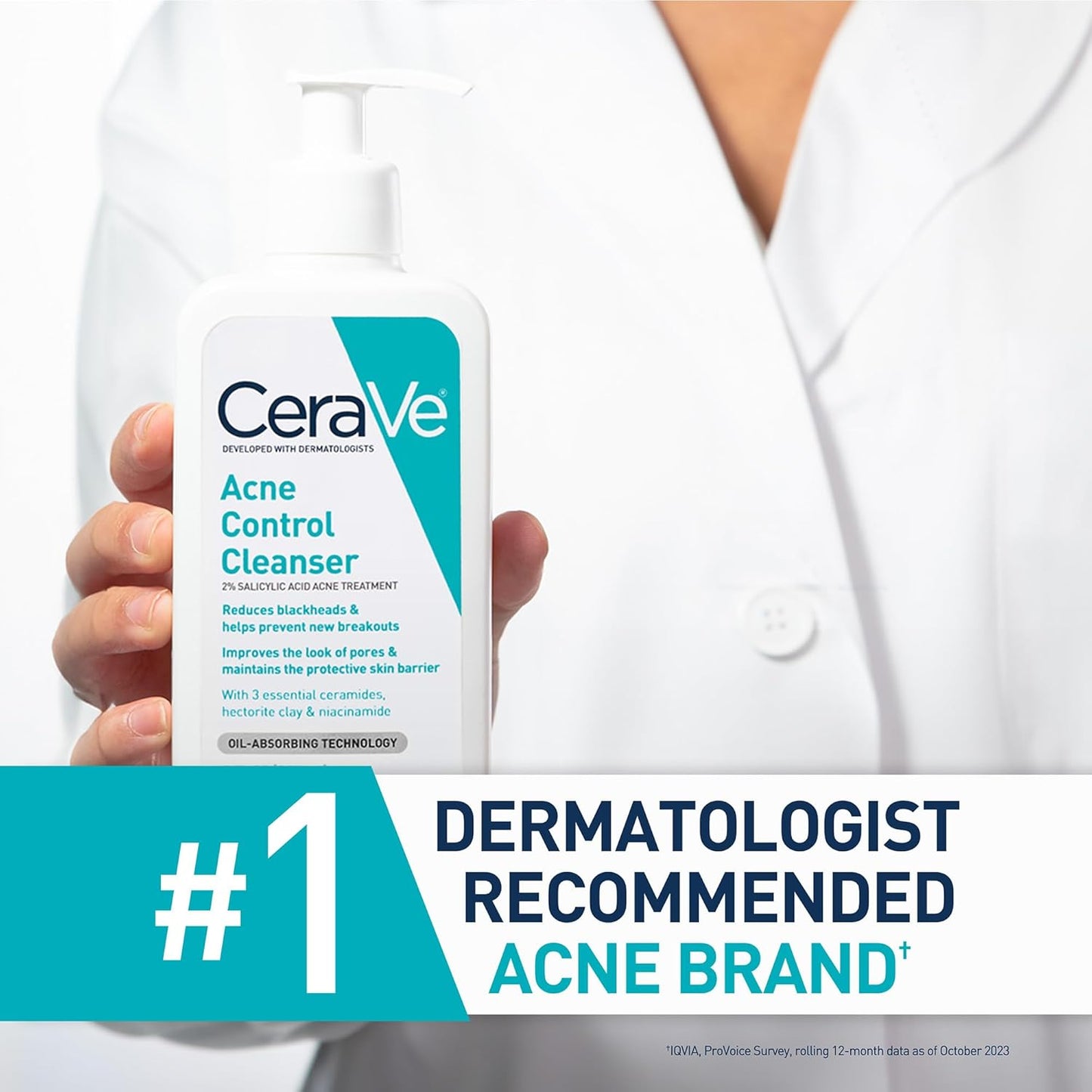 CeraVe Acne Control Cleanser, 2% Salicylic Acid