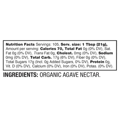 BetterBody Foods Organic Blue Agave, Low Glycemic Sweetener, 78 oz