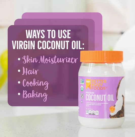 BetterBody Foods Organic Unrefined Coconut Oil - Hair & Skin Moisturizer,