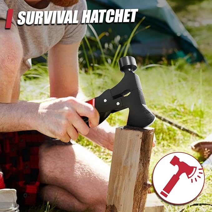 15-in-1 Multitool Axe – Camping & Survival Gear, Gifts for Dad, Husband, Men