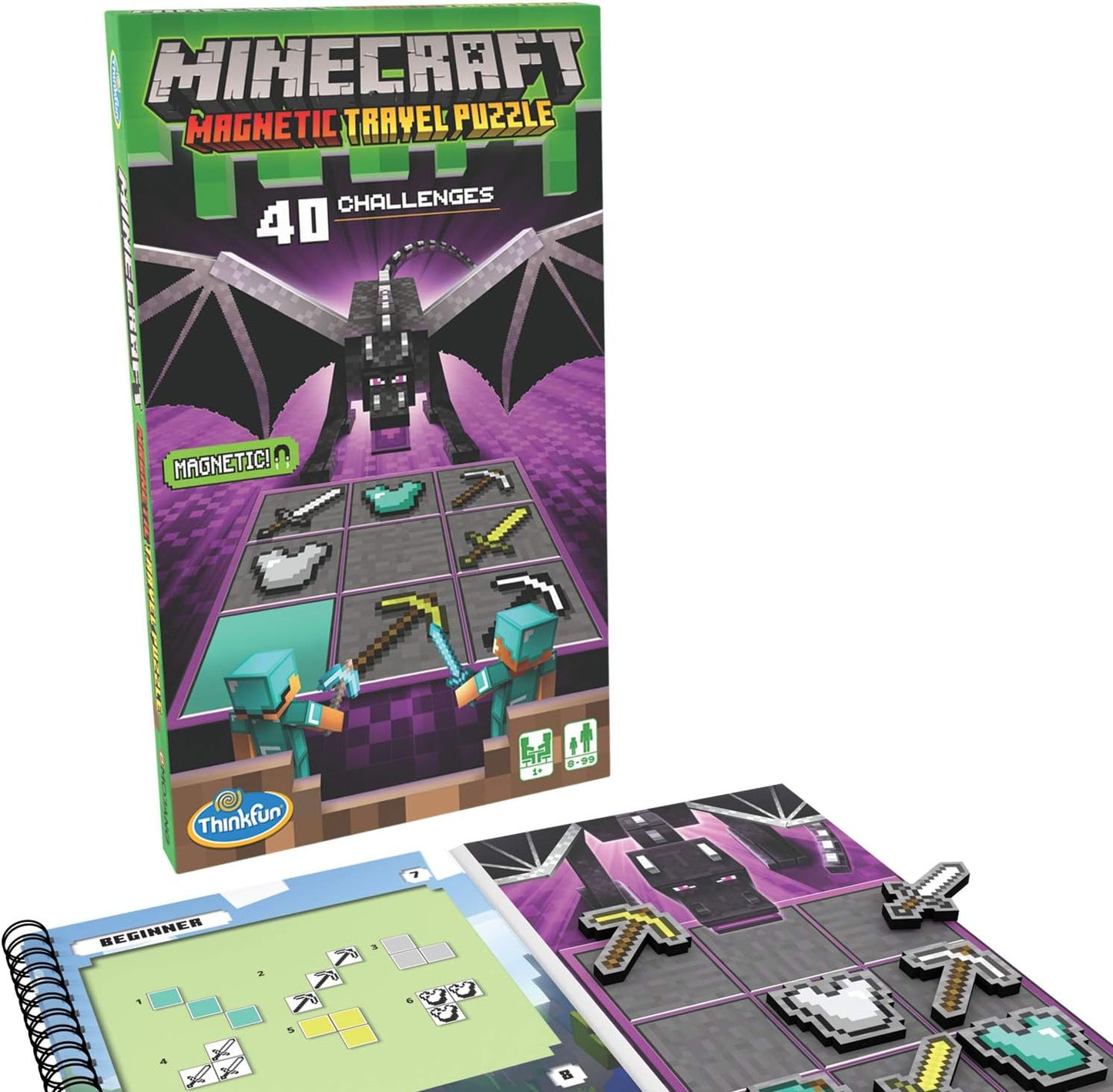 ThinkFun Minecraft Magnetic Travel Puzzle Logic Game