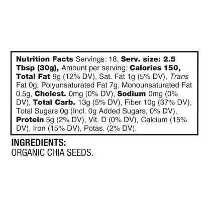 BetterBody Foods Organic Chia Seeds with Omega-3,