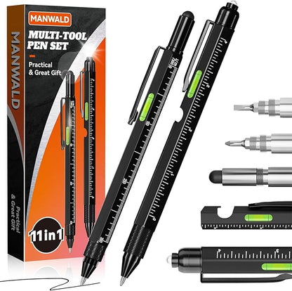11-in-1 Multitool Pen Set with LED Light – Gifts for Dad, Husband, Men