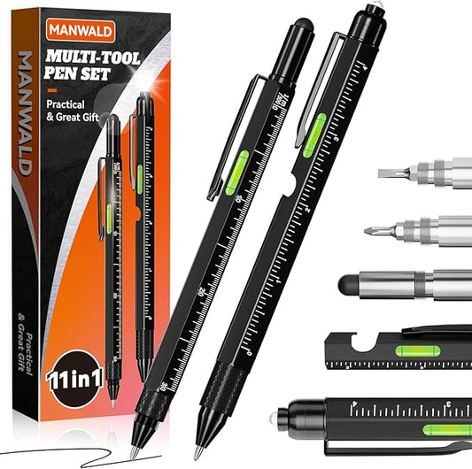 11-in-1 Multitool Pen Set with LED Light – Gifts for Dad, Husband, Men