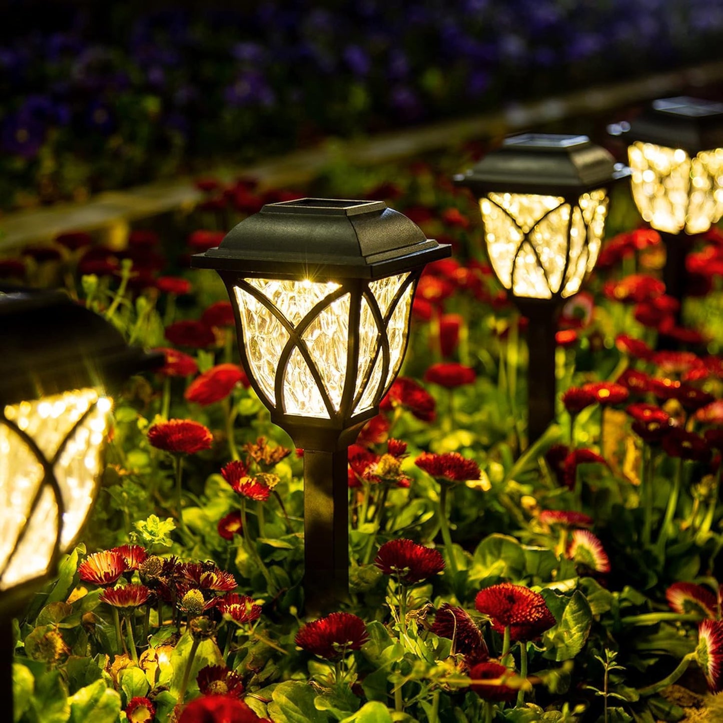 GIGALUMI Solar Lights Outdoor Waterproof, 6 Pack LED Solar Garden Lights