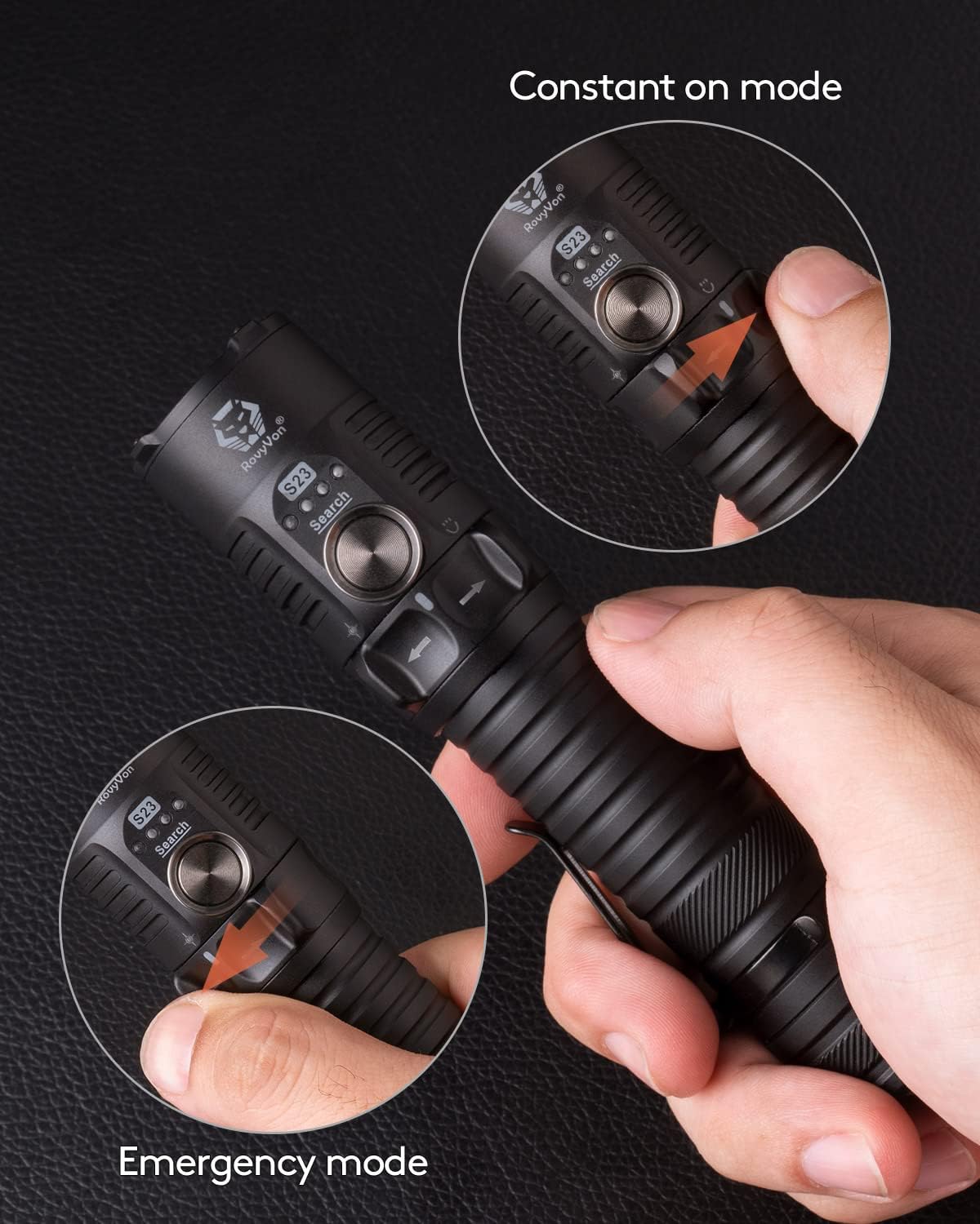 RovyVon S23 USB-C Rechargeable EDC Flashlight – 4000 Lumens,